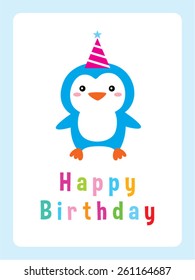 penguin birthday greeting card