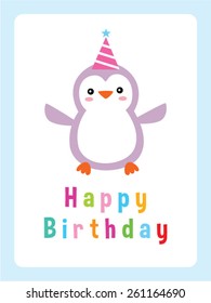 penguin birthday greeting card