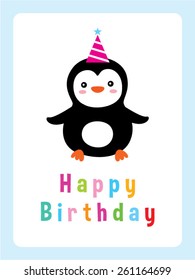 penguin birthday greeting card