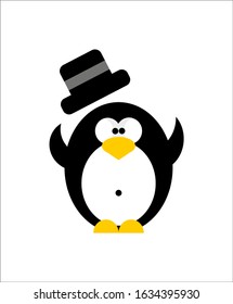Penguin in a black bowler hat, formal dress code