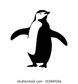 Penguin black silhouette icon. Animal symbol