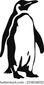 Penguin black silhouettes design Minimal style hand drawn 