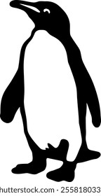 Penguin black silhouettes design Minimal style hand drawn 