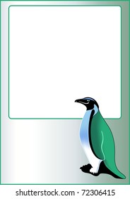 Penguin and blank for your advertisement
