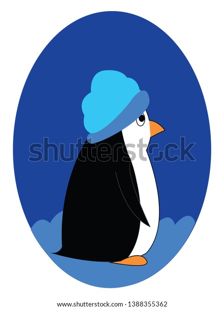Penguin Blue Hat Black Upperparts White 