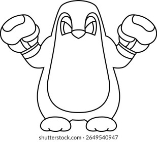 Penguin Boxer Boxing gloves Boxing Animal Vector Graphic Art Illustration