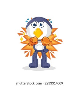 the penguin boxer character. cartoon mascot vector