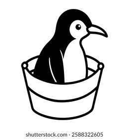 penguin in a bucket icon 