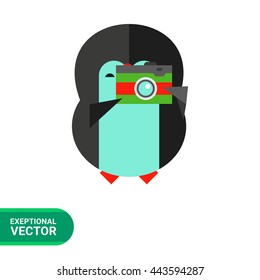 Penguin with camera icon