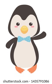 Penguin cartoon with bowtie design