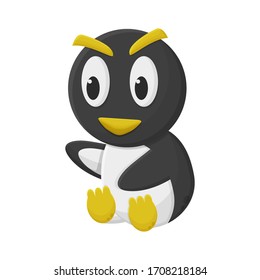 Penguin Cartoon Character. Cute Animal Mascot Icon Flat Design. Childrens Book