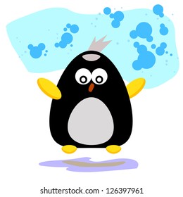 penguin cartoon character illustrator for design