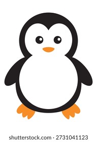 Personaje de dibujos animados de pingüino. Ilustración vectorial para niños y tema de vida animal.