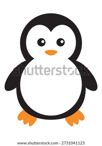 Penguin cartoon character. Vector Illustration for kids and animal life theme.
