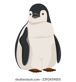 Pingüino. Dibujo gráfico de dibujos animados. Acercamiento. Fondo blanco. Para diseño web, impresión, ilustraciones infantiles, pegatinas.