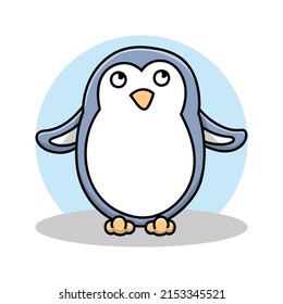 Penguin Cartoon Icon Cartoon. Animal Winter Symbol Vector
