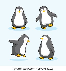 Penguin Cartoon Illustrations Set Collections
