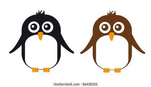 penguin cartoon isolated over white background. vector
