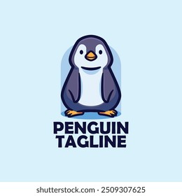 Penguin cartoon mascot character logo design