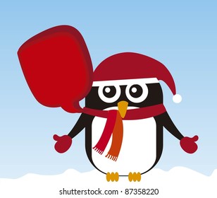 penguin cartoon over snow background. vector