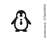 Penguin Cartoon Vector Icon with Tie