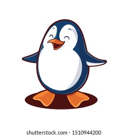 penguin cartoon vector illustration banner