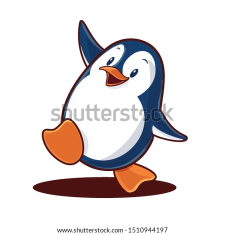 penguin cartoon vector illustration banner