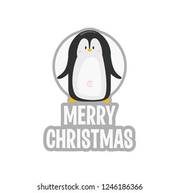 Penguin cartoon vector illustration. Christmas penguin characters