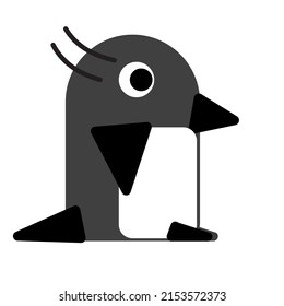 penguin cartoon vector in isolated