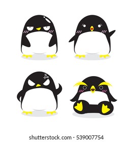 Penguin Character design in many action, adorable and funny concept.