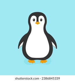 Penguin character flat vector illustration