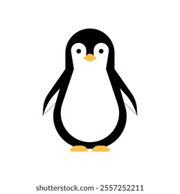 Penguin Character In Flat Vector Illustration Symbolizing Wildlife, Arctic Life, And Conservation, Isolated On White Background