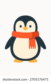 Ilustração do Vetor Plano de Caractere Pinguim