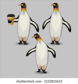 penguin Character, logo and Icons Vector art, Illustration