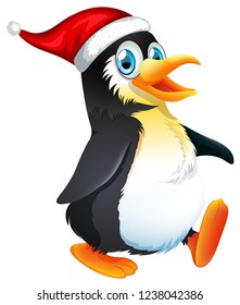 A penguin character on white background illustration