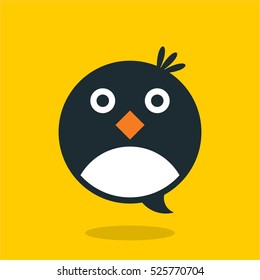 PENGUIN CHAT COMPANY BUSINESS LOGO TEMPLATE SIGN SYMBOL EMBLEM BADGE