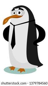 Penguin cheerful office worker