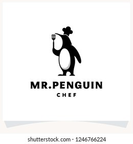 Penguin Chef Logo Design Template
