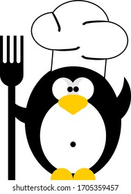 penguin chief cooker with fork 