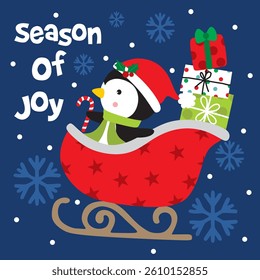 Penguin For Christmas Card or Bag design