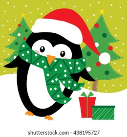 penguin and christmas design perfect for celebrating your christmas