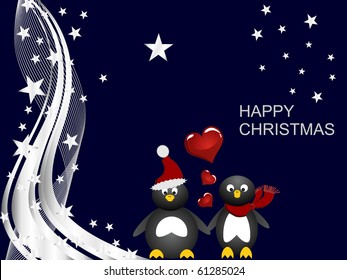 penguin christmas - vector