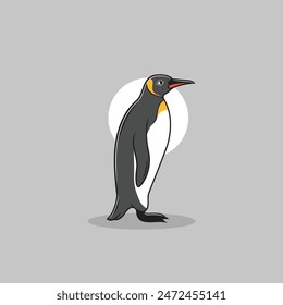 Clipart pingüino. Ilustración vectorial plana.