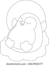 Pingüino Nubes Vector Animal Ilustración de arte gráfico