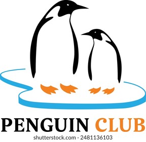 Penguin Club Logo design template