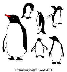 Penguin Collection vector is hand drawn original artwork.