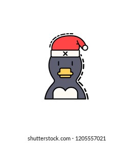 Penguin colored icon. Element of new year avatars icon for mobile concept and web apps. Colored Penguin icon can be used for web and mobile