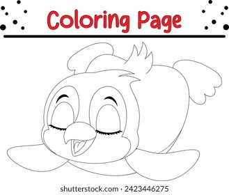 penguin coloring book for kids. Wild animal coloring pages for children