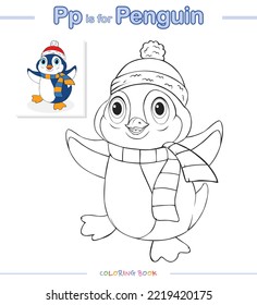 Penguin coloring book page illustration 
Ready to use  vector file  ready to print  easy to edit 
Animals coloring page coloring book 
fun kids activity and alphabet 