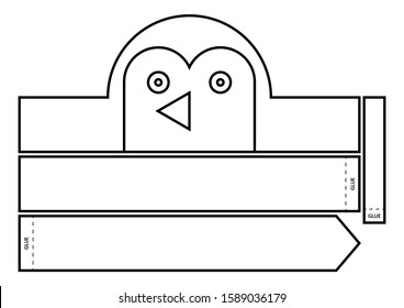 Penguin coloring eadband. DIY Paper Crown